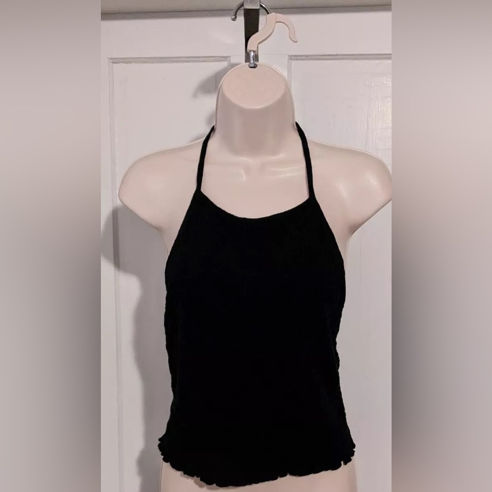American Eagle backless stretch black halter size medium